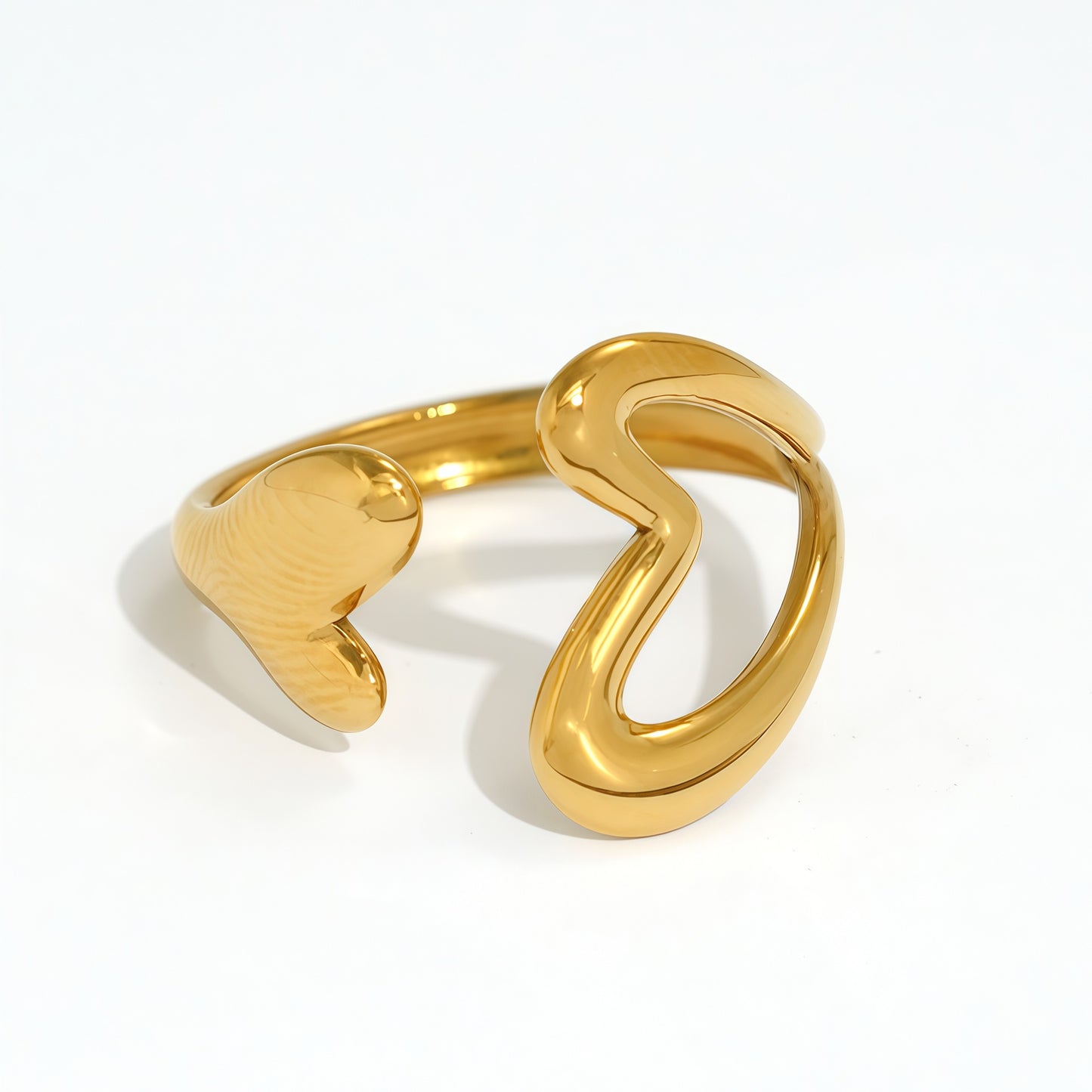 Hugging Heart Ring I Gold